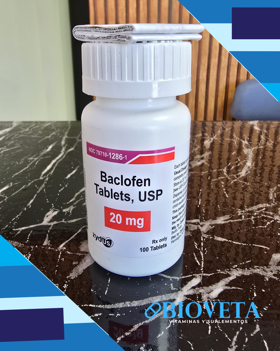 BACLOFENO TABLETAS 20 MG C/100 LAB ZYDUS