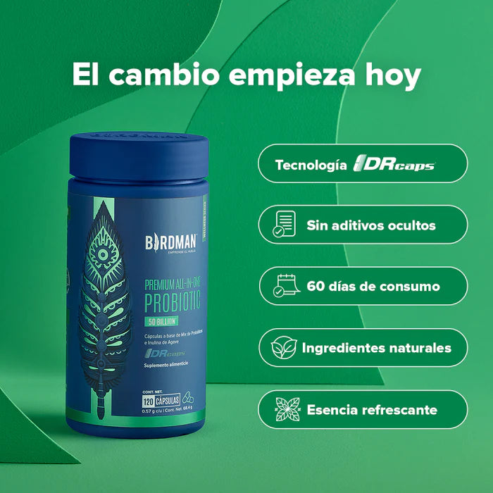Premium All-In-One Probiotic - Probióticos con 50 Billones de UFC - 60 Cápsulas