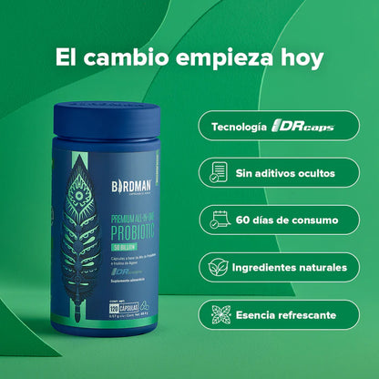 Premium All-In-One Probiotic - Probióticos con 50 Billones de UFC - 60 Cápsulas