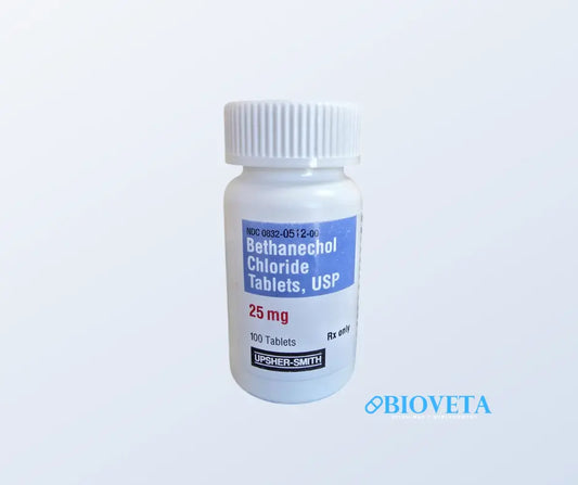 Betanecol cloruro 25 mg 100 tabletas — retención urinaria y vejiga neurógena — disponible en Bioveta