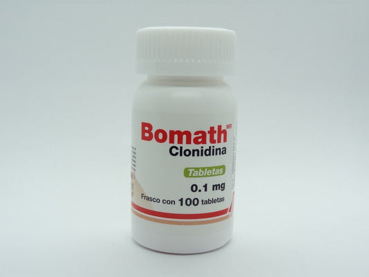 Bomath 0.1 mg | Clonidina | 100 Tabletas | Control de Presión Arterial